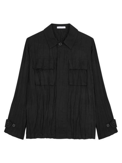 Crinkled twill overshirt