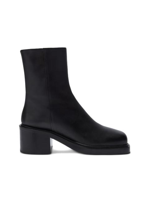 zip-front square-toe boots