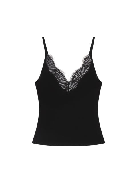 A.L.C. Alba Silk Knit and Lace Camisole Top
