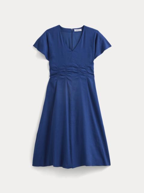 EVERLANE CINCHED DRESS IN STRETCH LINEN