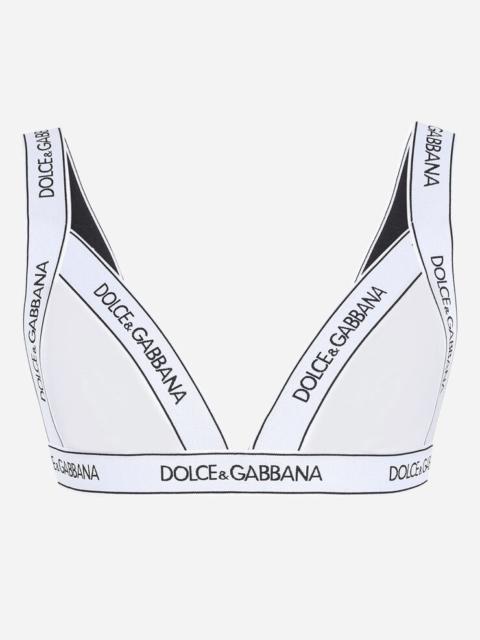 Dolce & Gabbana Jersey triangle bra with branded elastic trims