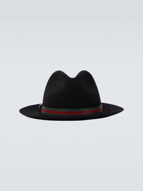 GUCCI Web Stripe wool Panama hat