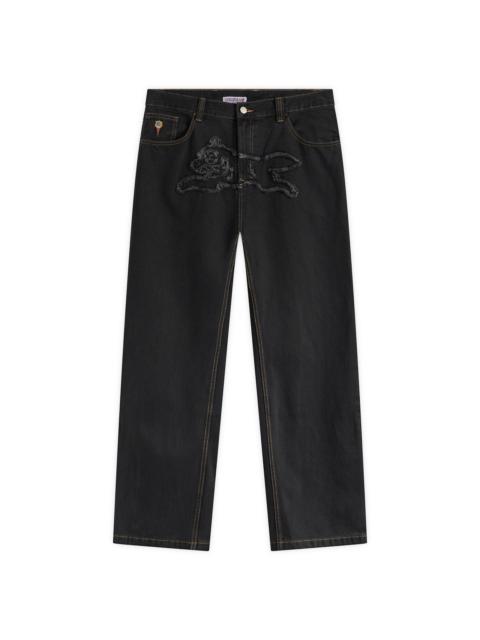 ICECREAM ICECREAM Applique Running Dog Double Scoop Denim Pants