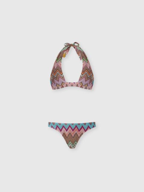 Missoni Underwire bikini in lamé viscose with macro zigzag pattern