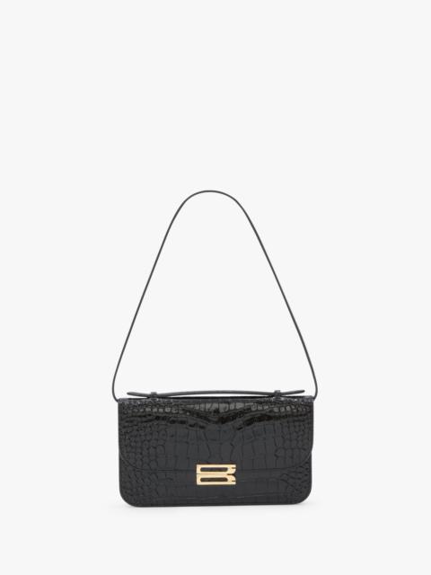 Victoria Beckham Dorian Pochette In Embossed Black Leather