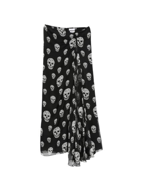 Alexander McQueen Alexander Mcqueen Skull-print Draped Maxi Skirt