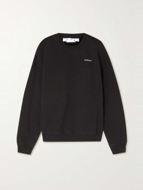 Off-White Embroidered floral-print cotton-jersey sweatshirt
