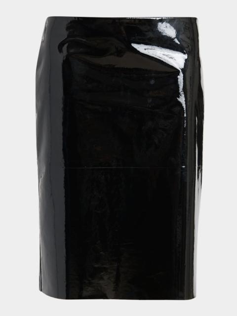 FERRAGAMO Patent Leather Pencil Skirt