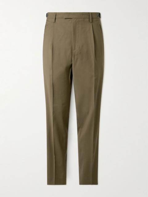 BARENA Masco Slim-Fit Straight-Leg Pleated Virgin Wool Trousers Green