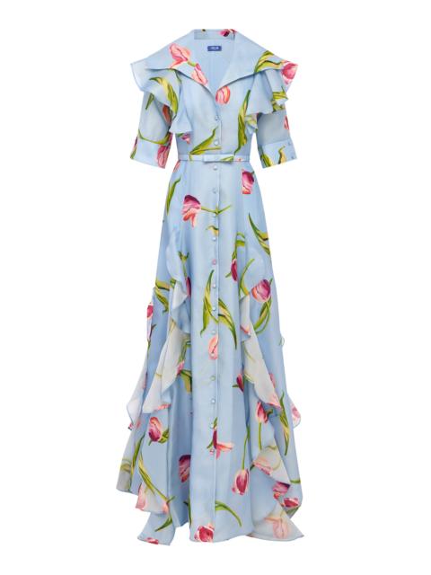 LEO LIN Isabella Floral-Print Silk Maxi Dress floral