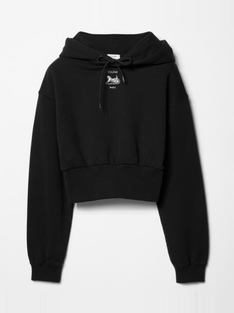 CELINE CROPPED HOODIE IN cotton fleece