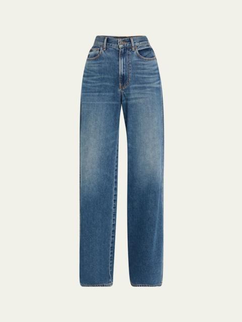 VERONICA BEARD Kasey Mid-Rise Wide-Leg Jeans