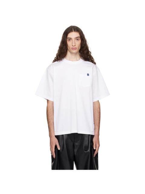 sacai White 'S' Cotton Jersey T-shirt