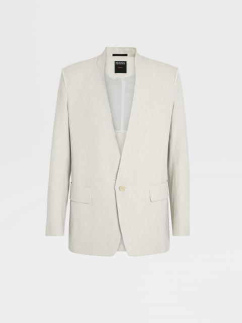 LIGHT BEIGE PURE LINEN FASHION SHOW JACKET