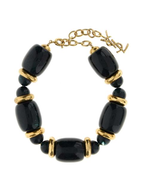 SAINT LAURENT Two-tone Resin And Metal Necklace