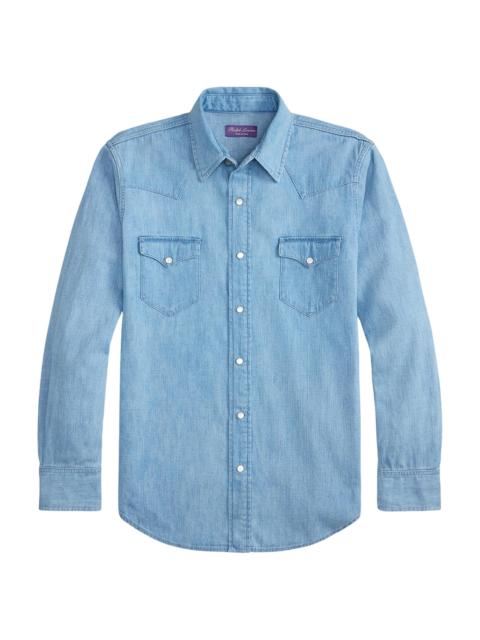 Ralph Lauren Men's Japanese Denim Western Shirt - Heritage Light Indigo