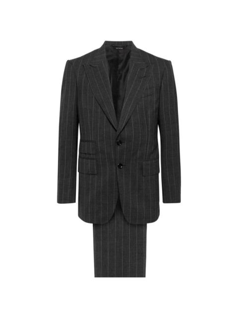 tailored single-breasted wool suit