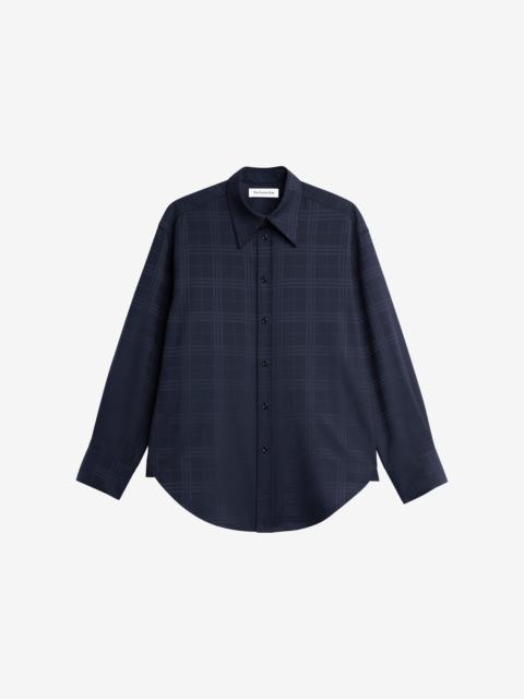 The Frankie Shop Ennio Tonal Shirt - Checked Navy
