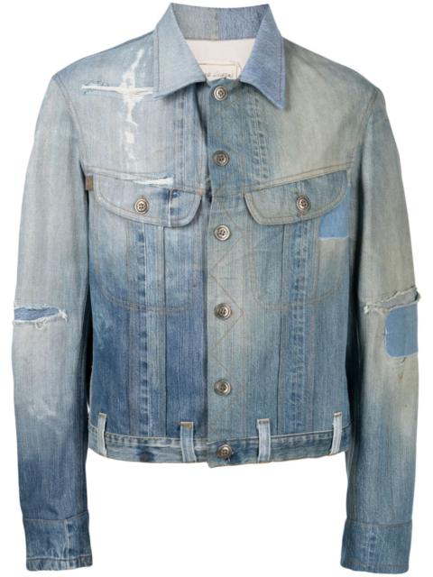 distressed-effect denim jacket