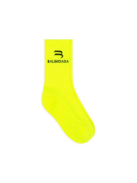 BALENCIAGA Men's Sporty B Tennis Socks  in Yellow