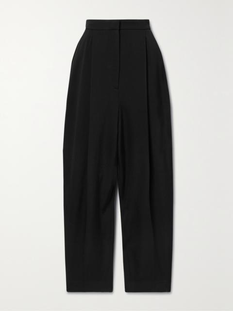 KHAITE Ashford Pleated Wool-blend Twill Tapered Pants