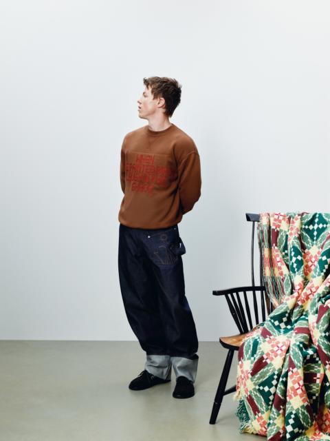JW Anderson MENS PAINTED BIRDS SWEATSHIRT IN WALNUT