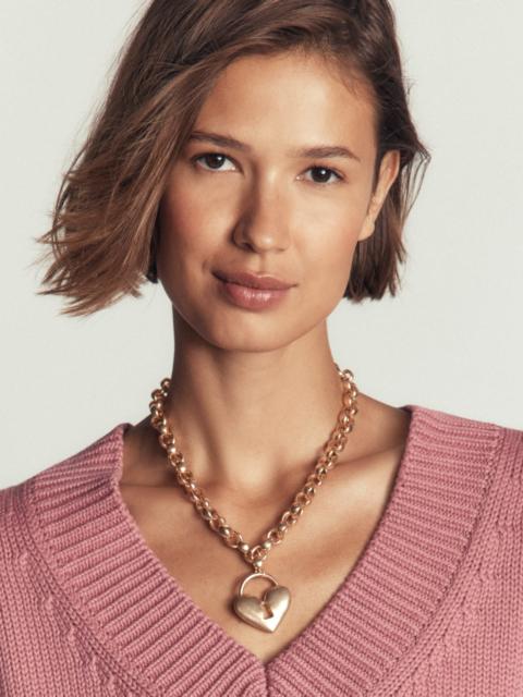 BODEN Chunky Love Lock Necklace-Gold
