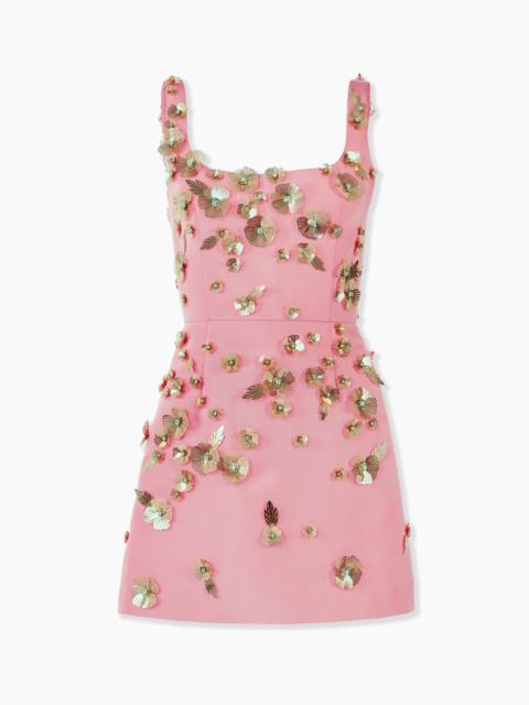 Floral-Embellished Mini Dress
