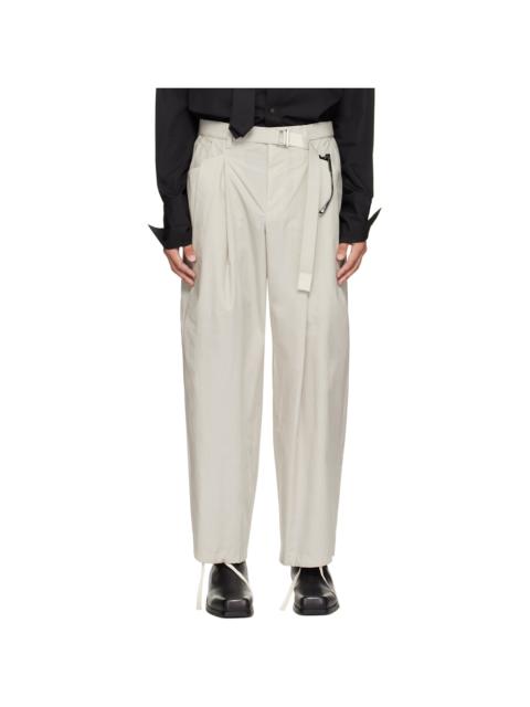 sacai Off-White Cotton Typewriter Trousers