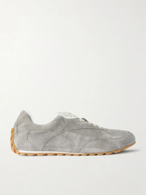 Bottega Veneta Orbit Flash Leather-Trimmed Suede Sneakers
