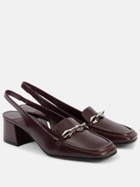 Diamond Tilda 85 leather slingback loafers