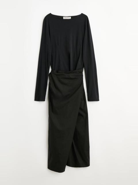 Our Legacy Twisted Dress Void Black Clean Jersey