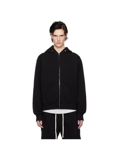 LES TIEN Black Heavyweight Zip Hoodie