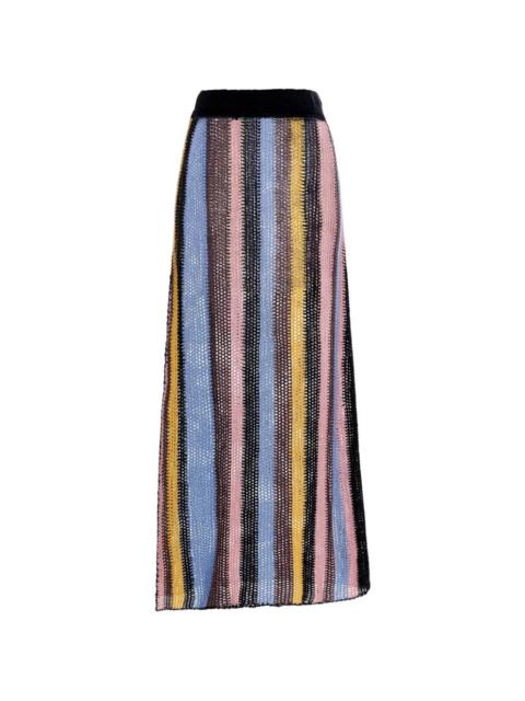 Agua by Agua Bendita Cyprus striped crochet maxi skirt