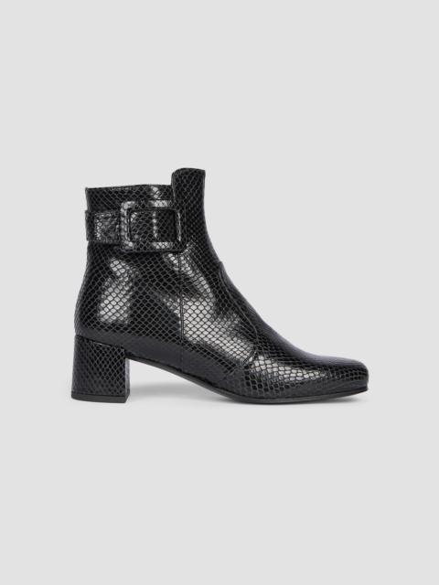 Roger Vivier Women's Tres Vivier 45MM Snakeskin-Embossed Leather Ankle Boots - Nero