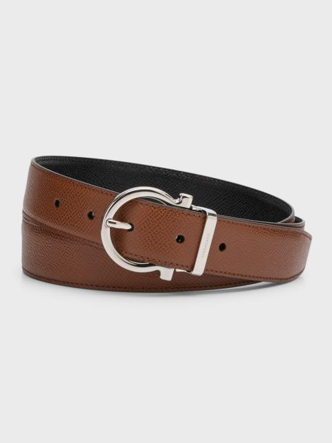 FERRAGAMO Men's Reversible Leather Gancio-Buckle Belt