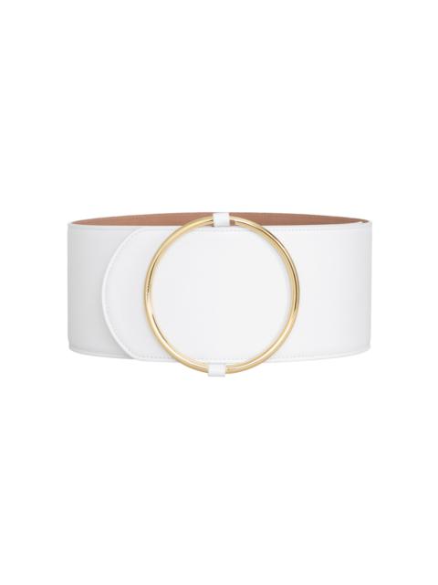 Alaïa Ring Leather Waist Belt white