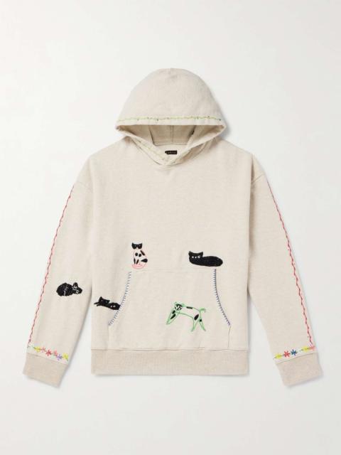 Embroidered Cotton-Jersey Hoodie