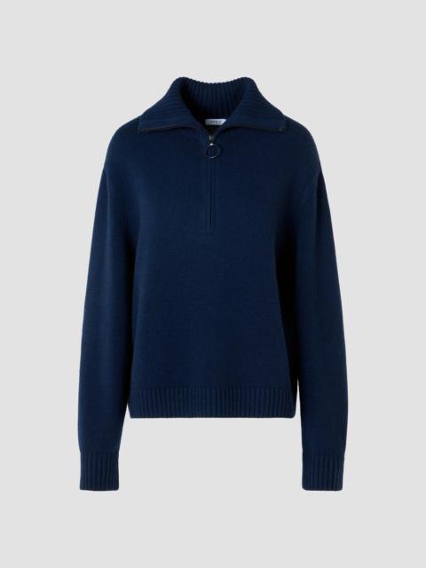 AKRIS Women's Chunky Yak Knit Half-Zip Pullover - Navy