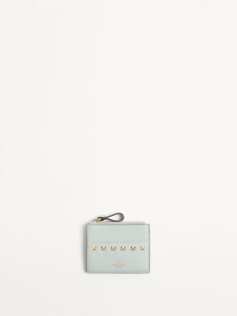 Valentino ROCKSTUD CALFSKIN CARDHOLDER WITH ZIPPER