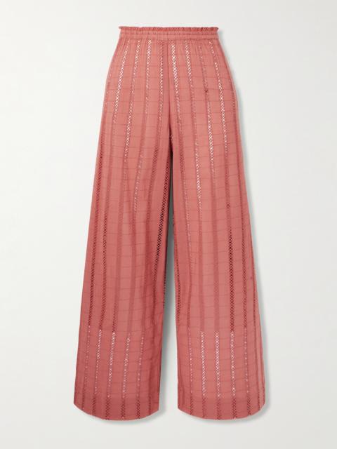 ALIX OF BOHEMIA Otto Rouge Embroidered Cotton Pants