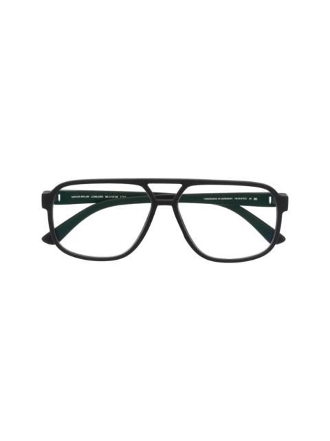 matte pilot-frame glasses