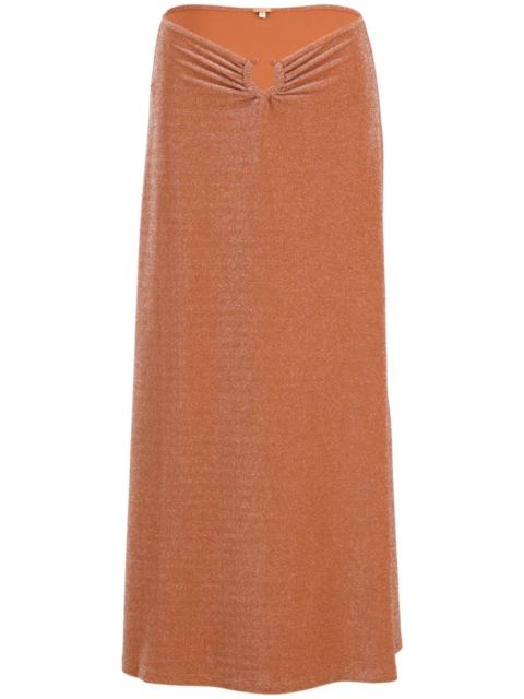 Johanna Ortiz Rainstorm lurex-detail midi skirt