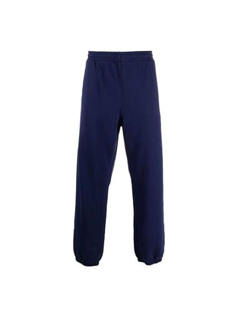 Men's Off-White Arrow Pattern Solid Color Sports Pants/Trousers/Joggers Loose Fit Navy Blue OMCH029F