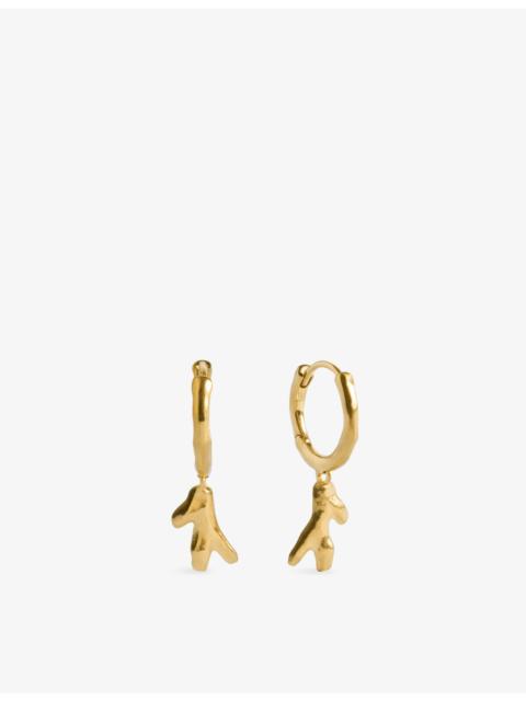 MONICA VINADER Fragments Coral 18ct Yellow Gold-Plated Vermeil Sterling-Silver Huggie Earrings
