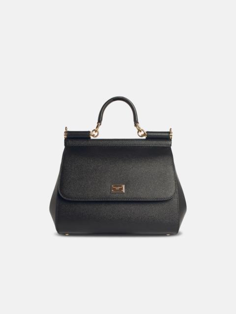 Dolce & Gabbana LARGE 'SICILY' BLACK LEATHER BAG