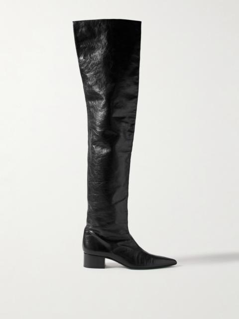 KHAITE Andee Crinkled-leather Over-the-knee Boots
