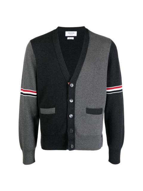 colour-block cotton cardigan