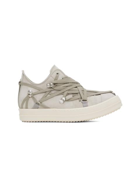Rick Owens Gray Hollywood Megalace Low Sneakers