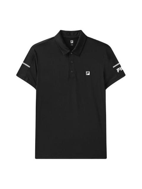 FILA FILA Logo Pattern Loose Short Sleeve polo Black A11M121152F-BK
